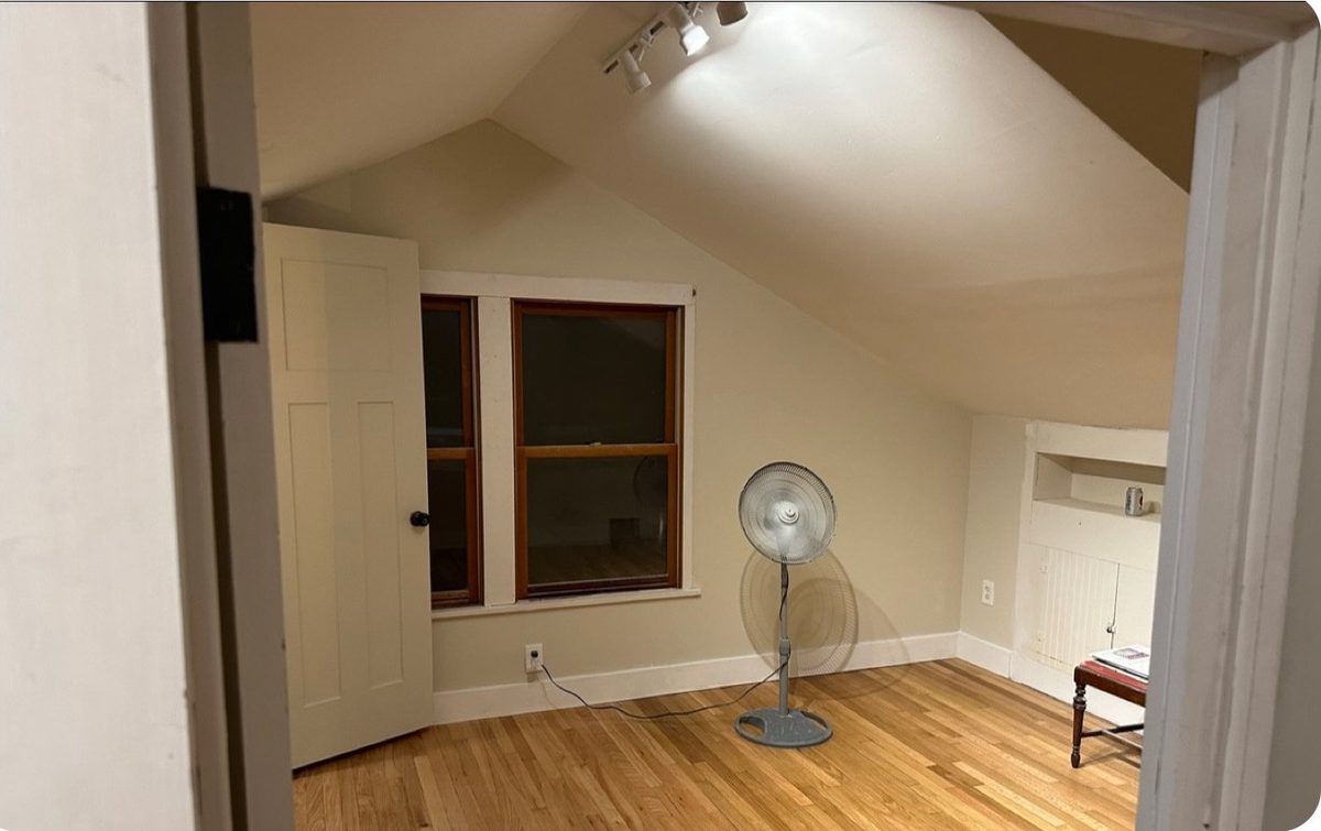 Attic after: new drywall, paint and refinished floors