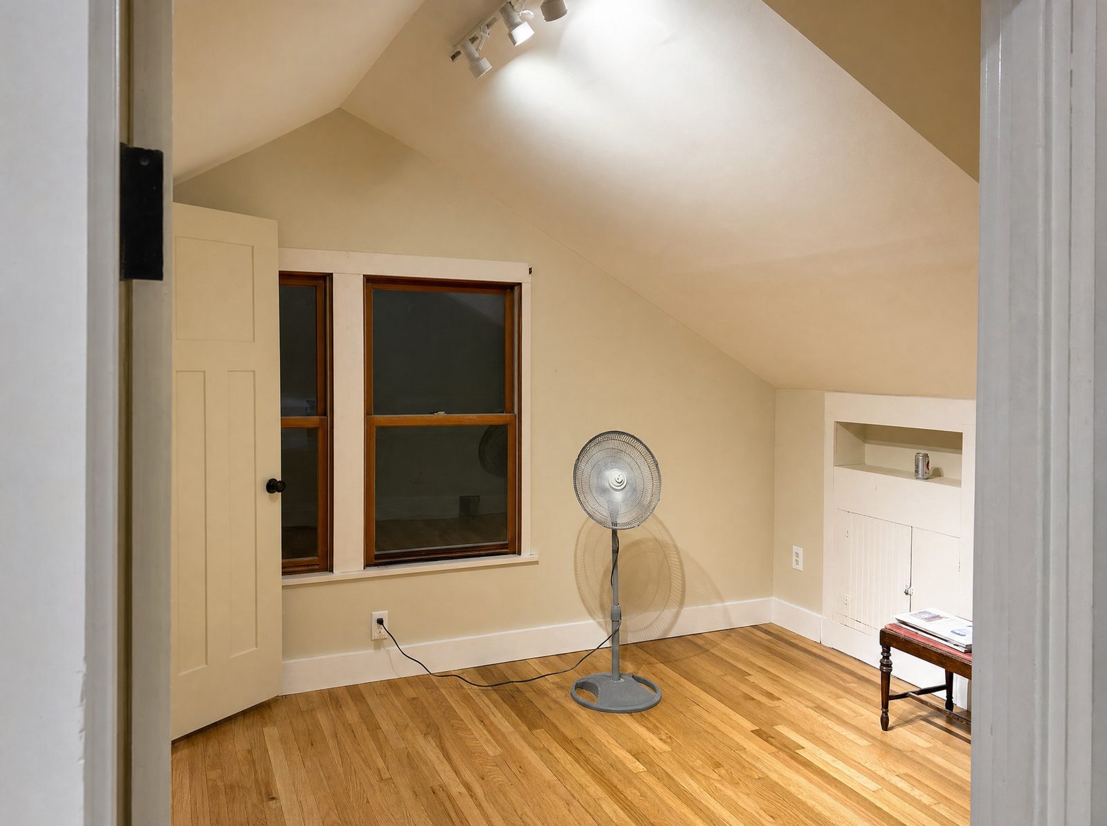 Freshly painted attic bedroom